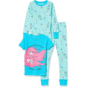 imageAmazon Essentials Disney  Marvel  Star Wars Babies Toddlers and Girls Pajama Set3piece Princess Mermaid Hair