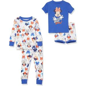 imageAmazon Essentials Disney  Marvel  Star Wars Babies Toddlers and Girls Pajama Set4piece Minnie Bows