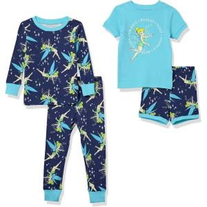 imageAmazon Essentials Disney  Marvel  Star Wars Babies Toddlers and Girls Pajama SetTinker Bell Sparkle