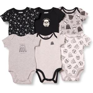imageAmazon Essentials Disney  Marvel  Star Wars Unisex Babies ShortSleeve Bodysuits Pack of 6Star Wars Tiny Trooper