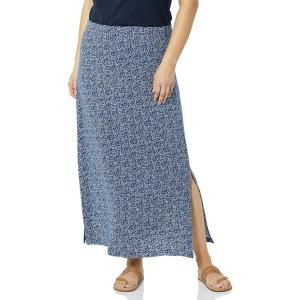 imageAmazon Essentials Womens Lightweight Knit Maxi SkirtNavy Dots