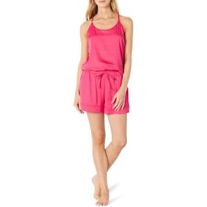 imageAmazon Essentials Womens Satin Pajama Top and Shorts SetHot Pink