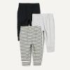 imageAmazon Essentials Unisex Toddlers and Babies Cotton PullOn PantsBlackLight Grey HeatherStripe
