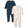 imageAmazon Essentials x Sofia Grainge Unisex Babies Cotton Footed Sleep and Play Onepiece Bodysuit Pack of 2IvoryNavy