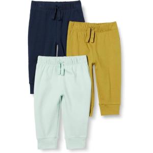 imageAmazon Essentials Unisex Toddlers and Babies Cotton PullOn PantsOlivePale Mint GreenNavy
