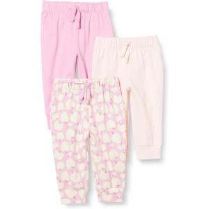 imageAmazon Essentials Unisex Toddlers and Babies Cotton PullOn PantsPinkApples