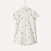 imageAmazon Essentials x Sofia Grainge Baby Boys Short Sleeve Cotton Polo Romper Pack of 2SailboatsUneven Stripe