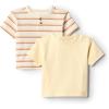 imageAmazon Essentials x Sofia Grainge Toddlers and Baby Boys Cotton Short Sleeve Crewneck TShirts Pack of 2Pale YellowStripe