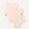 imageAmazon Essentials Baby Girls LongSleeved Ruffle BodysuitsOatmeal HeatherPale Pink
