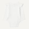 imageAmazon Essentials Baby Girls LongSleeved Ruffle BodysuitsWhite