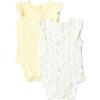 imageAmazon Essentials x Sofia Grainge Baby Girls Cotton Ruffle Sleeve Bodysuit with Embroidered Detail Pack of 2Light YellowBouquets