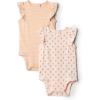 imageAmazon Essentials x Sofia Grainge Baby Girls Cotton Ruffle Sleeve Bodysuit with Embroidered Detail Pack of 2StrawberryStripe
