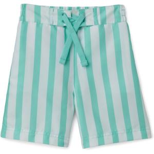 imageAmazon Essentials Boys Quick Dry Swimming Board Shorts Swim TrunksBright Mint Green Stripe