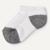 imageAmazon Essentials Unisex Kids and Toddlers Cotton Low Cut Cushioned Socks for Boys Girls Toddlers 14 PairsWhiteGrey Heather Heel