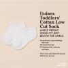 imageAmazon Essentials Unisex Kids and Toddlers Cotton Low Cut Cushioned Socks for Boys Girls Toddlers 14 PairsWhiteGrey Heather Heel