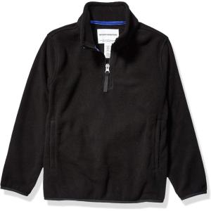 imageAmazon Essentials Boys and Toddlers Midweight Polar Fleece QuarterZip Pullover Jacket Long SleeveBlack