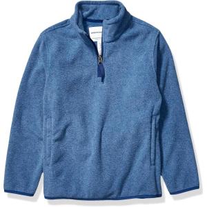 imageAmazon Essentials Boys and Toddlers Midweight Polar Fleece QuarterZip Pullover Jacket Long SleeveBlue Heather