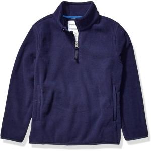 imageAmazon Essentials Boys and Toddlers Midweight Polar Fleece QuarterZip Pullover Jacket Long SleeveNavy