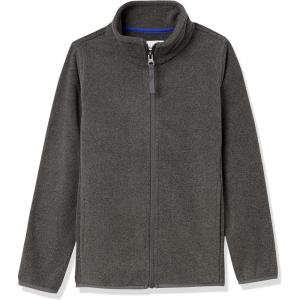 imageAmazon Essentials Boys and Toddlers Polar Fleece FullZip Mock Jacket Insulated Long SleeveCharcoal Heather