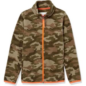 imageAmazon Essentials Boys and Toddlers Polar Fleece FullZip Mock Jacket Insulated Long SleeveGreen Camo Print
