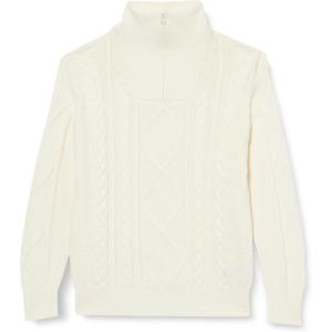 imageAmazon Essentials Boys and Toddlers QuarterZip CableKnit RelaxedFit Cotton SweaterEggshell White