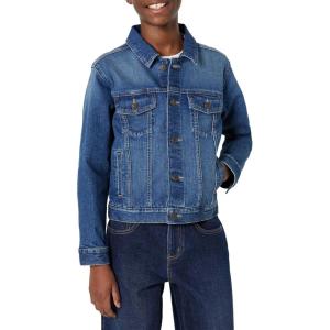 imageAmazon Essentials Unisex Kids Medium Stretch RegularFit Denim Trucker Jacket for Boys and GirlsClassic Medium Wash