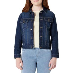 imageAmazon Essentials Unisex Kids Medium Stretch RegularFit Denim Trucker Jacket for Boys and GirlsDark Wash