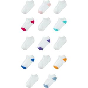 imageAmazon Essentials Unisex Kids and Toddlers Cotton Low Cut Cushioned Socks for Boys Girls Toddlers 14 PairsWhite