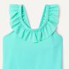 imageAmazon Essentials Girls FrillTrimmed OnePiece SwimsuitBright Mint Green