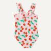 imageAmazon Essentials Girls FrillTrimmed OnePiece SwimsuitPink Tomato Red Strawberries