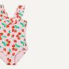 imageAmazon Essentials Girls FrillTrimmed OnePiece SwimsuitPink Tomato Red Strawberries