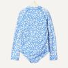 imageAmazon Essentials Girls Long Sleeve Rash Guard OnePiece SwimsuitBlue Ditsy Floral