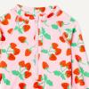 imageAmazon Essentials Girls Long Sleeve Rash Guard OnePiece SwimsuitPink Tomato Red Strawberries