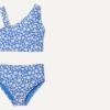 imageAmazon Essentials Girls One Shoulder TwoPiece Bikini Swim SetBlue Ditsy Floral