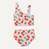 imageAmazon Essentials Girls One Shoulder TwoPiece Bikini Swim SetPink Tomato Red Strawberries