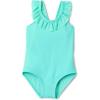 imageAmazon Essentials Girls FrillTrimmed OnePiece SwimsuitBright Mint Green