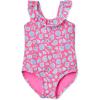 imageAmazon Essentials Girls FrillTrimmed OnePiece SwimsuitHot Pink Shells