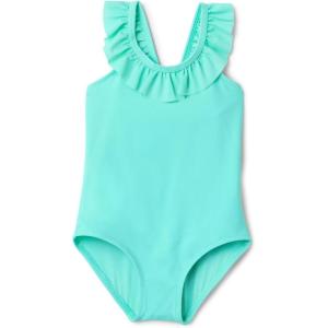 imageAmazon Essentials Girls FrillTrimmed OnePiece SwimsuitBright Mint Green