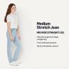imageAmazon Essentials Girls Medium Stretch MidRise StraightFit JeansIced Blue Light Wash