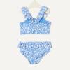 imageAmazon Essentials Girls Ruffle TwoPiece Bikini Swim SetBlue Ditsy Floral