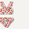 imageAmazon Essentials Girls Ruffle TwoPiece Bikini Swim SetPink Tomato Red Strawberries