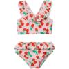 imageAmazon Essentials Girls Ruffle TwoPiece Bikini Swim SetPink Tomato Red Strawberries