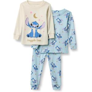 imageAmazon Essentials Disney Babies Toddlers and Girls Pajama Set Previously Spotted ZebraStitch Snooze
