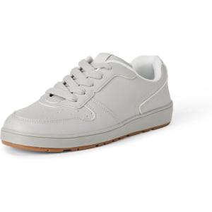 imageAmazon Essentials Unisex Kids Low Top Lace Up Court Sneakers for Boys and GirlsGrey