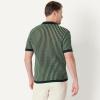 imageAmazon Essentials Mens RelaxedFit Short Sleeve ButtonDown Resort Knit Button Down ShirtDark Green Stripe Knit