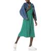 imageAmazon Essentials Womens Fit and Flare HalfSleeve Waisted Midi ALine Dress with PocketsGreen Vine Leaf Print
