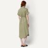 imageAmazon Essentials Womens RelaxedFit Short Sleeve ButtonDown Dress with BeltWashed Khaki Green