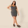 imageAmazon Essentials Womens Slim Fit Cotton Layering Slip DressCharcoal GreyLight Grey Heather