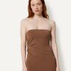 imageAmazon Essentials Womens SlimFit Matte Jersey Strapless Maxi DressChocolate