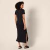 imageAmazon Essentials Womens Stretchy Jersey VNeck Short Sleeve Midi Length DressBlack